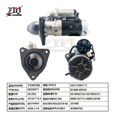Motor de arranque de motor de 24 V D150A 6D155 Accesorios para motores diesel 0210002310 0210002311 6008132711 6008132740 para NIKKO