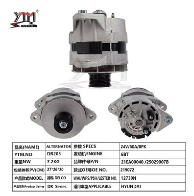 DR203 24V 60A 8PK Alternator  OE 21EA00040 25029007B for Delco 12730N Truck Generator Heavy Duty