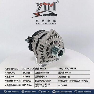 Alternador de camión 28V 150A ALQ4697 ALQ4697BJ Reemplazo 082V261017271 082V261017278 Ajuste Sinotruk HOWO T5G HOHAN N5G N6G