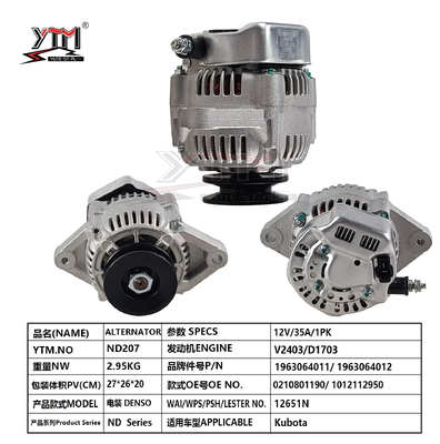 Alternador DENSO de alta resistencia de 12V 35A para motor Kubota V2403 D1703 OE 1963064011 0210801190 1012112950