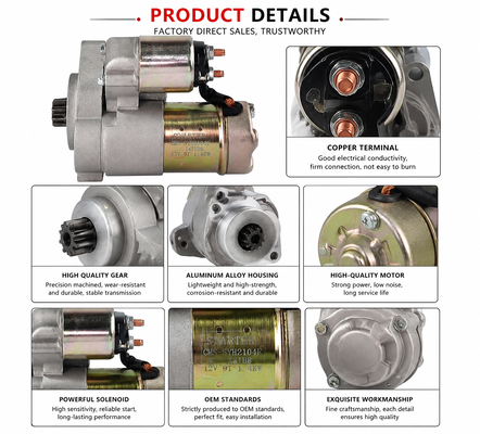 Motor de arranque QDJ1431D8 12V 1.4KW 9T 11840077020 S114851 S114851A Para el motor de Yanmar EV80V KDE12EA3 Hitachi arrancador de repuesto