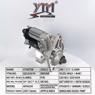 24V 5.5KW 11T arrancador QDJ2431H para Isuzu 4HG1 4HK1 motor Isuzu 700P camión OE 5871009151 S25163