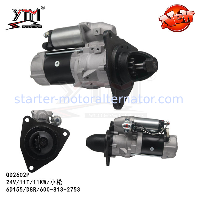 6D155/D8R Diesel Engine Parts 24V Starter Motor For Genuine Parts 600-813-2753
