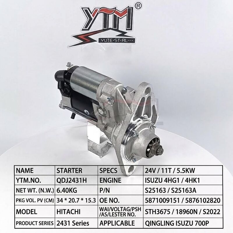 24V 5.5KW 11T arrancador QDJ2431H para Isuzu 4HG1 4HK1 motor Isuzu 700P camión OE 5871009151 S25163